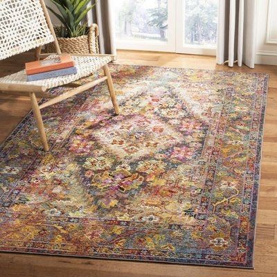 Dywan 200x300 boho kolorowy orientalny westwing tkany wzór kwiaty