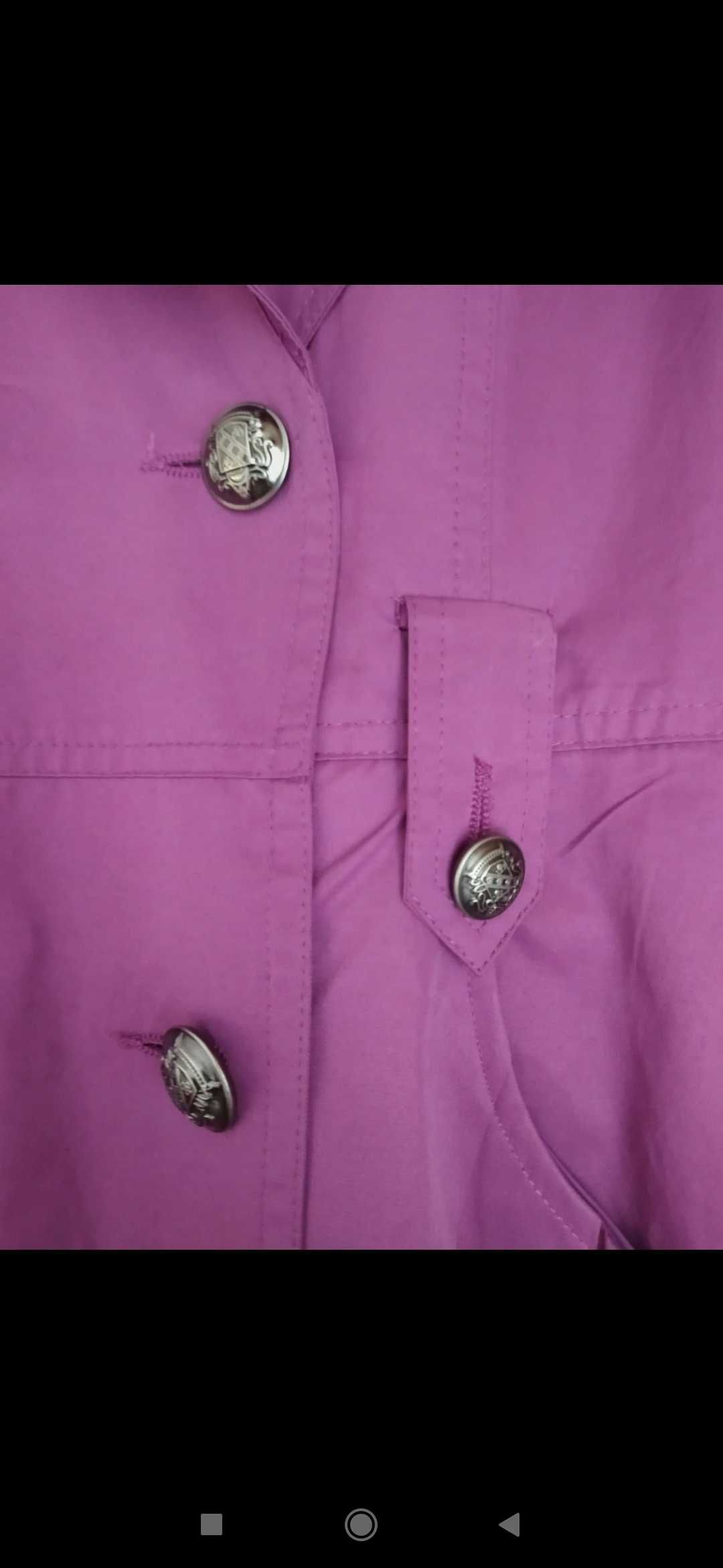 Dwurzędowy płaszcz Peppe Peluso kolor fuksja, rozmiar 40.