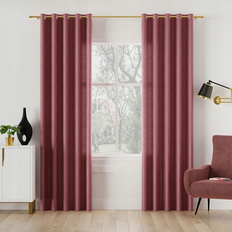 Zasłona Bologna 245x130 cm, różowa - elegancka ozdoba do salonu