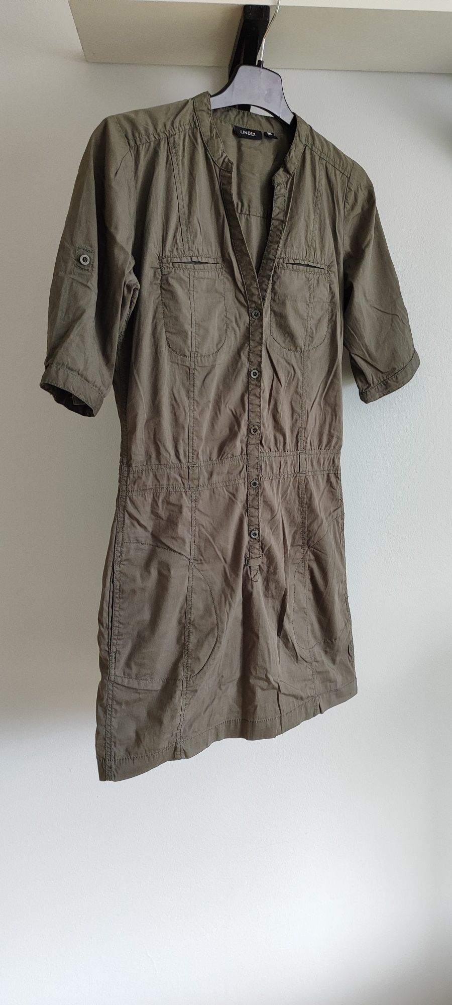Sukienka koszulowa S 36 khaki lindex