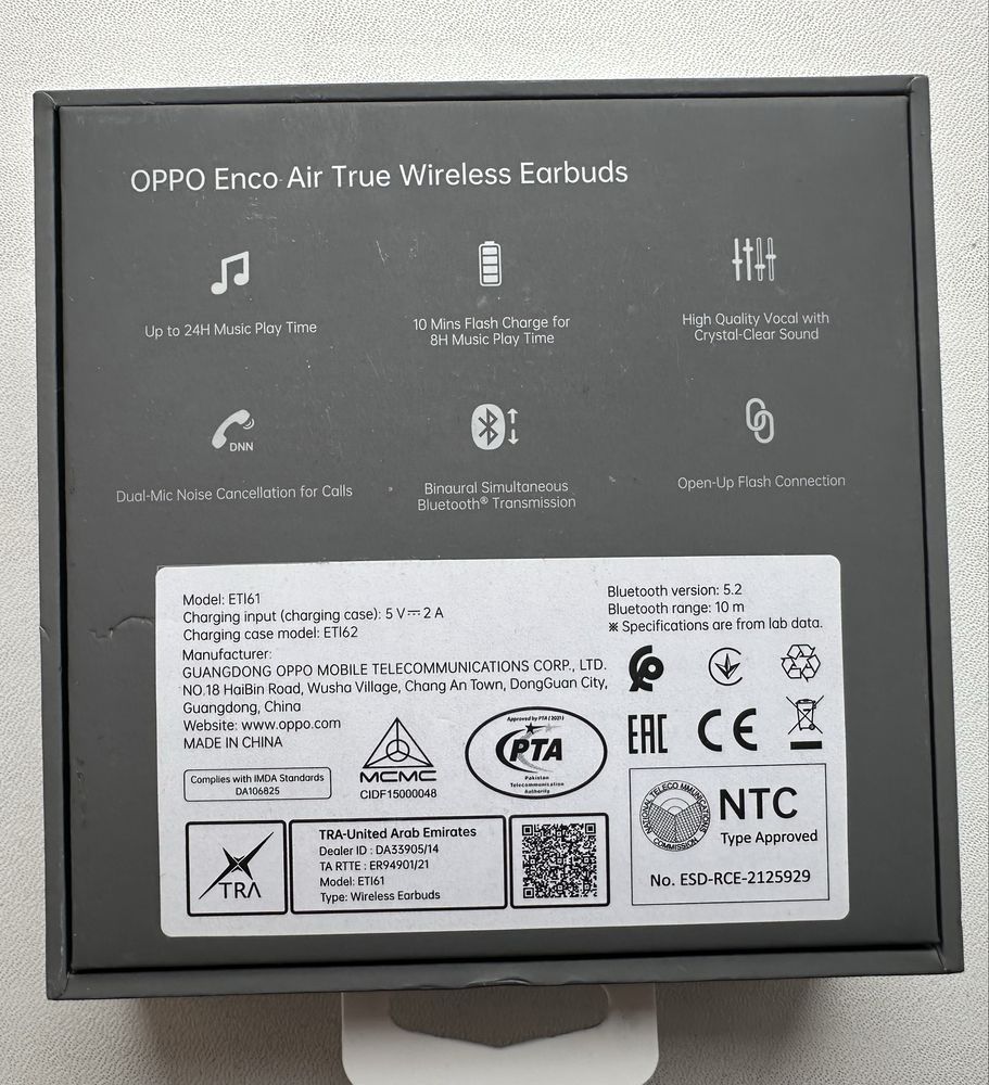 Наушники oppo Enco Air et161 Black