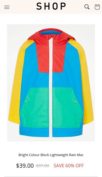 Jaskrawa przeciwdeszczowa kurtka 3-4L dla chłopca i dziewczynki