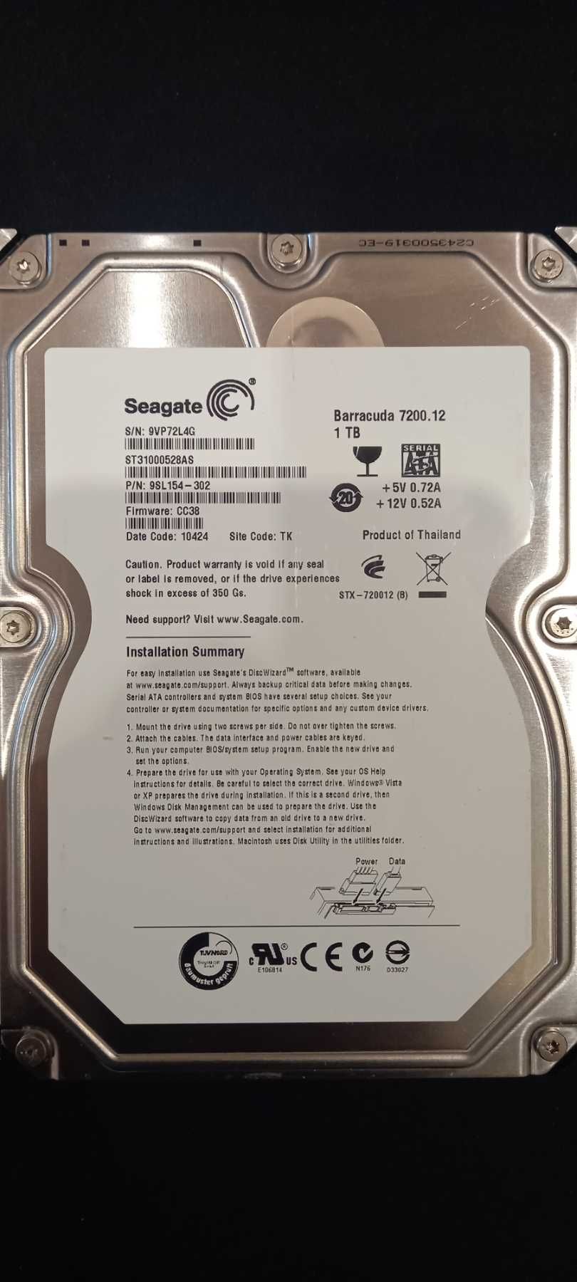 HDD Seagate 1ТБ ST31000528AS