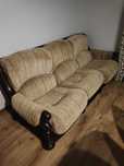 Kanapa 3-osobowa drewno holenderskie vintage sofa wypoczynek do salonu