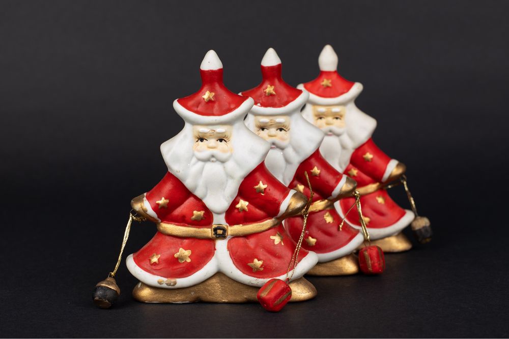 Mikołaj ozdoba świąteczna ceramiczna Mikołaje komplet Święta