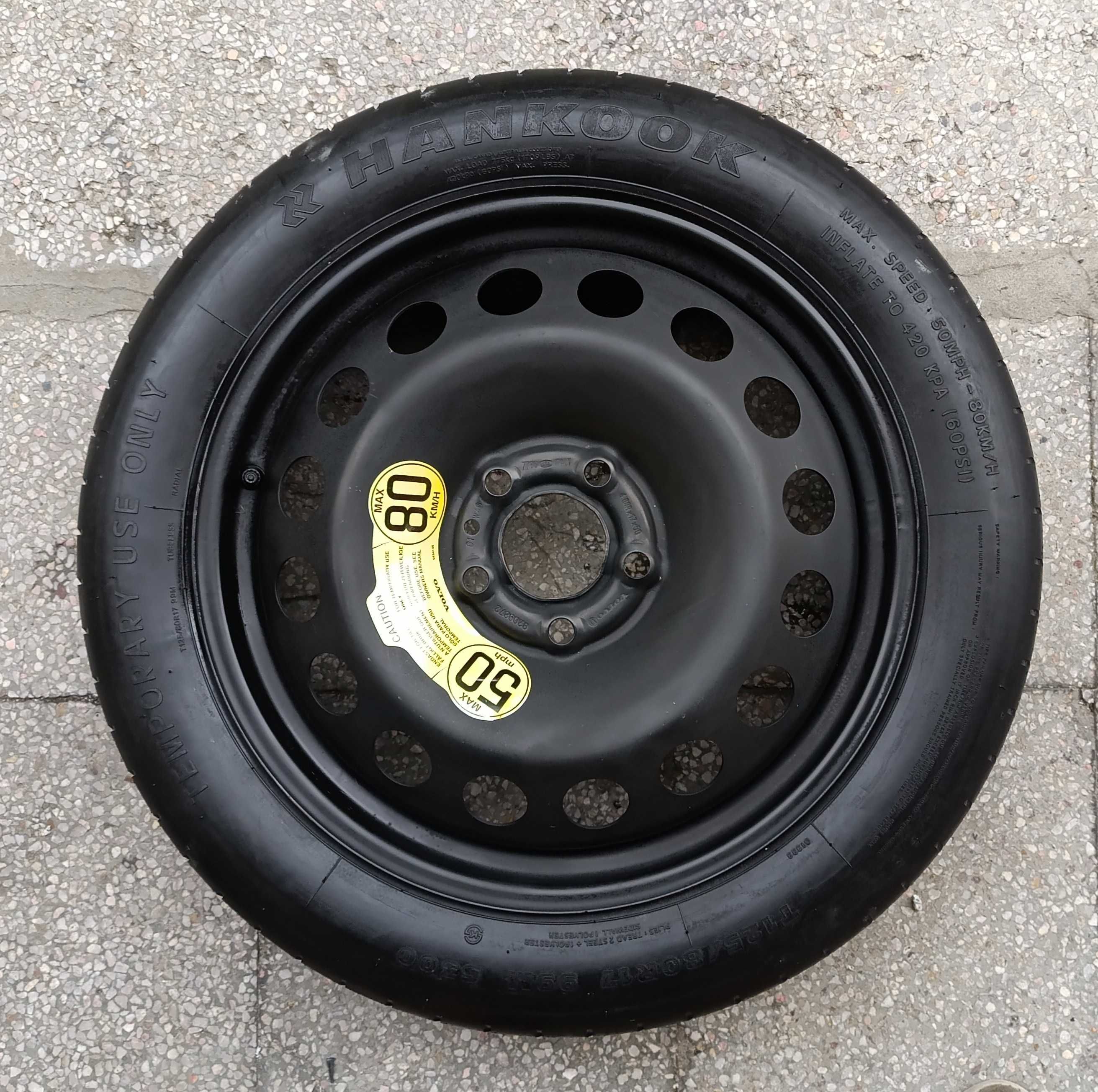 Volvo Koło Zapasowe Dojazdowe 17" 5x108 125/80 R17 Oryginał