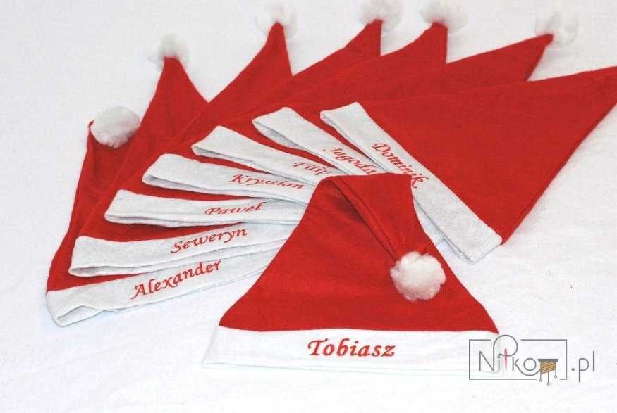 Czapka Mikołaja z haftem z imieniem