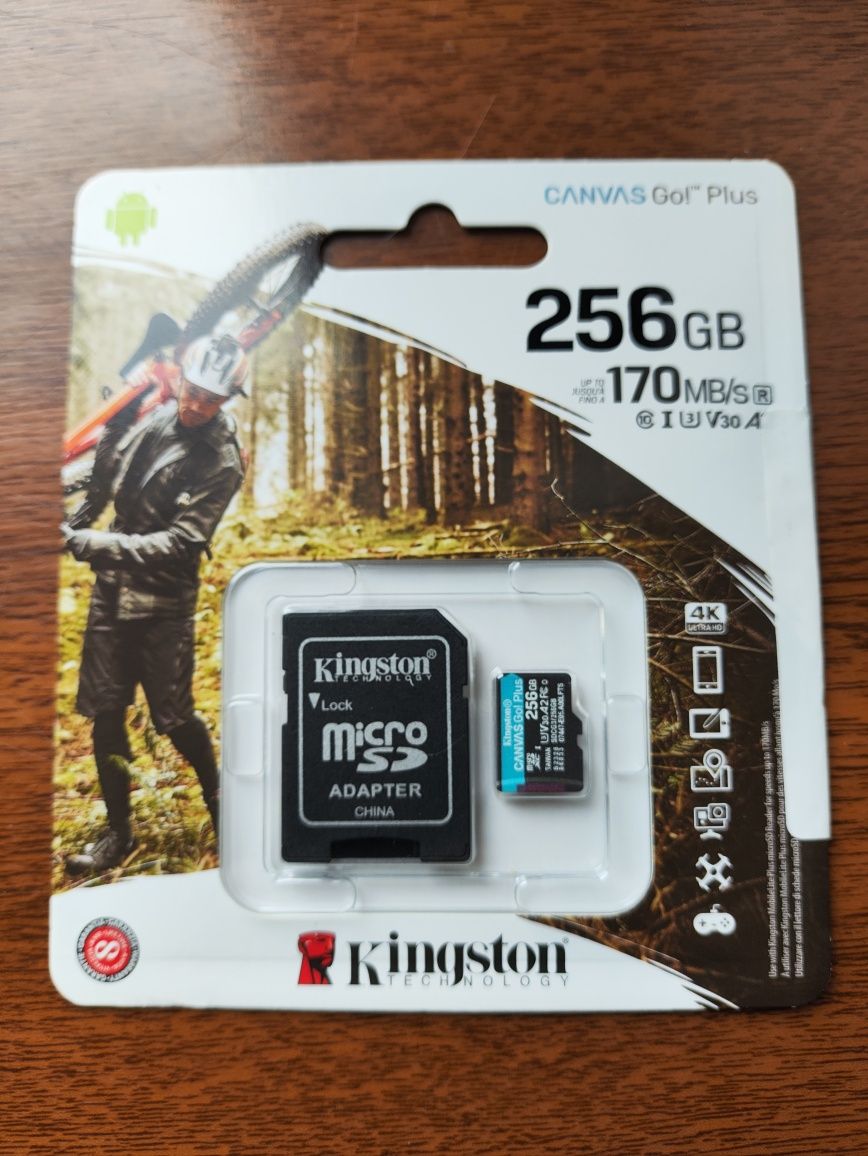 Kingston micro SD 256GB 170/90 MB/sec нова