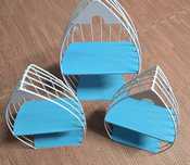 Conjunto de 3 estantes de parede forma de barco