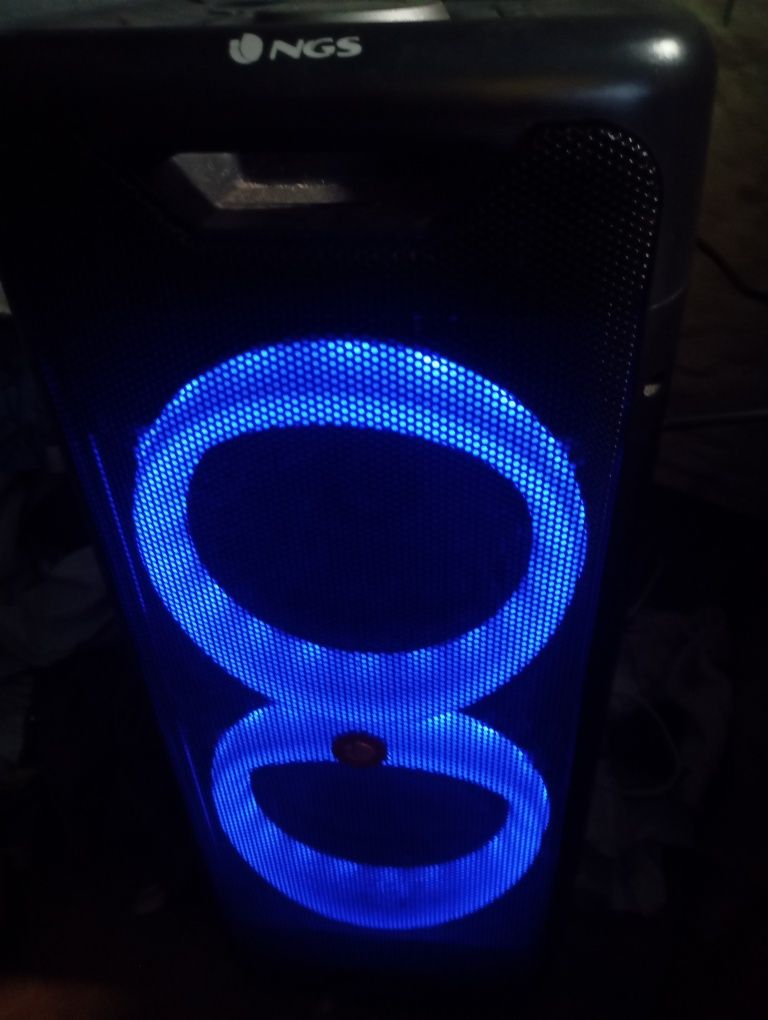 Coluna subwoofer portátil ngs/com luzes LED'