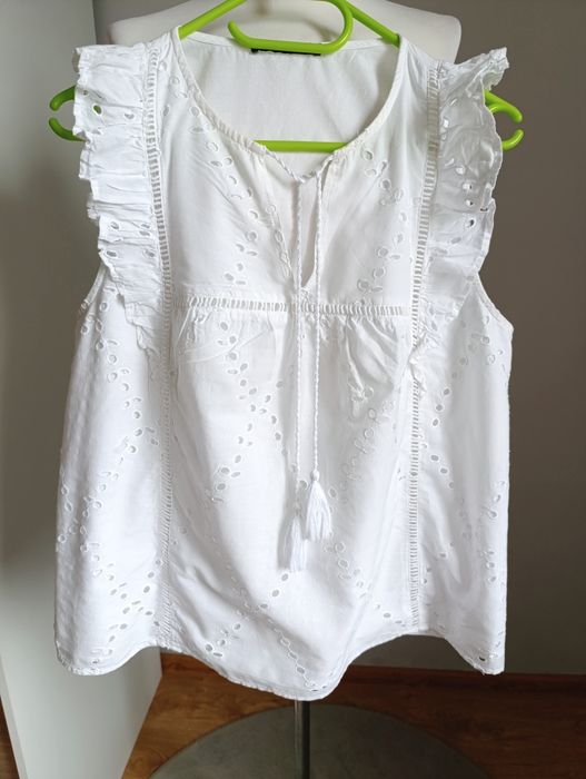 Bluzka damska biała bawełniana w stylu boho