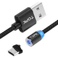 Магнитный кабель зарядки Topk c коннектором micro USB 1м