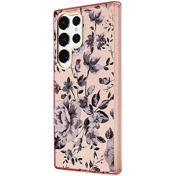 Etui Guess Flower Collection na Samsung Galaxy S23 Ultra - różowe