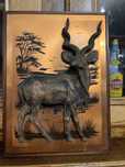 Quadro em cobre Antílope Africano Africa feito à mão