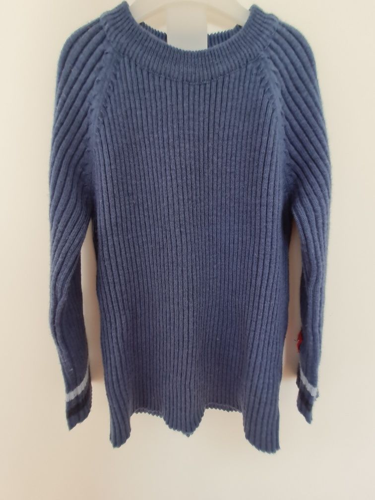 Sweter wełniany prążkowany wełna merino ulvang rozm 128