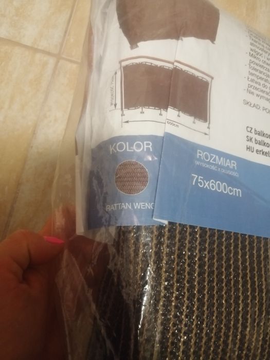 Osłona balkonowa decoteam rattan wenge 75x600