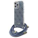 Guess GUHCP16LHC4SEB iPhone 16 Pro 6.3" niebieski/blue hardcase Crossb