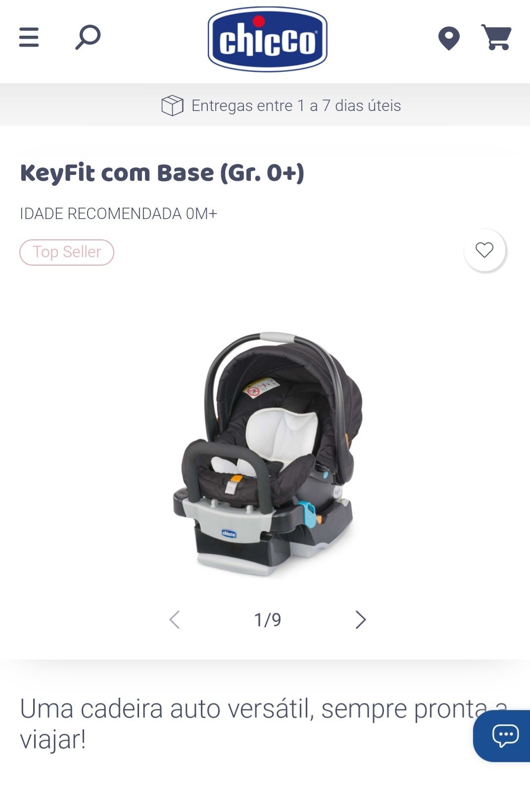 Kit chicco kwik one carro+ovo e redutor+base