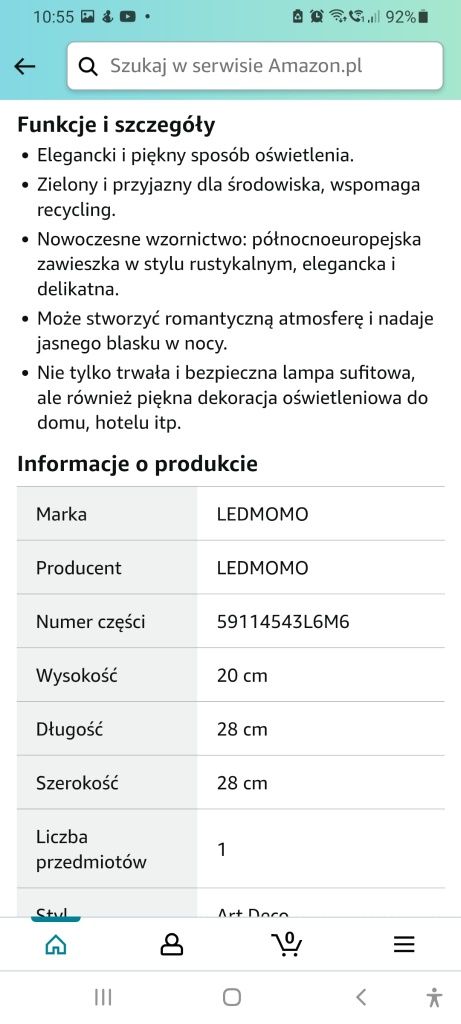 Stylowa lampa sufitowa oliwkowo-zielona