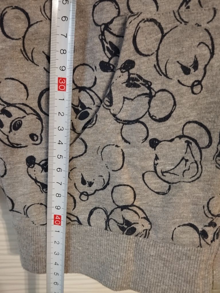 Fajna szara rozsuwana bluza z Myszką Mickey Mouse 116-122