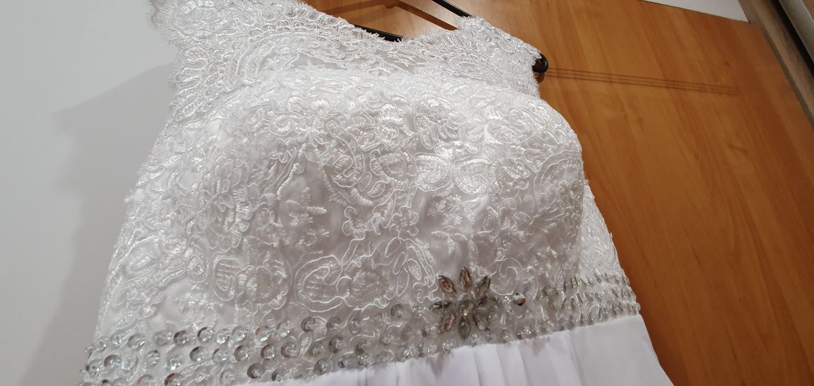 Suknia ślubna 38 ciąża biała sukienka