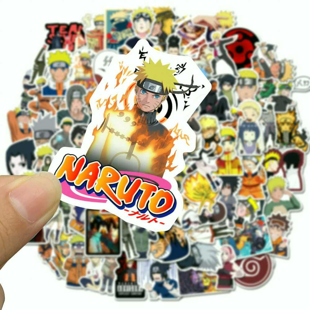 Набор наклеек стикеров на тематику японского аниме Наруто Naruto 50 шт