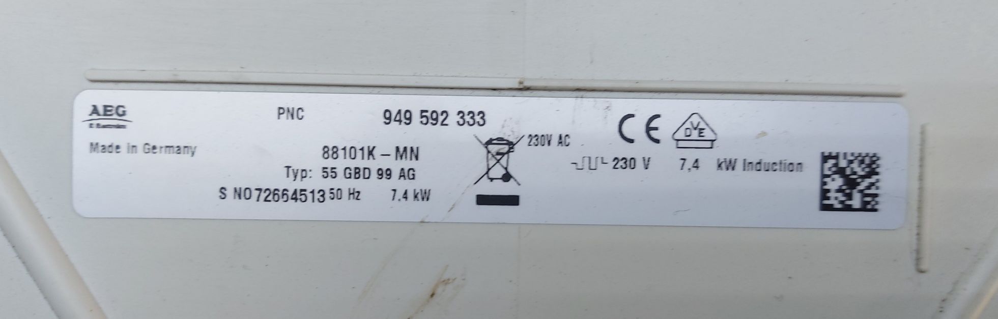 Płyta indukcyjna do zabudowy AEG 55GBD99AG 76,5x50,5.