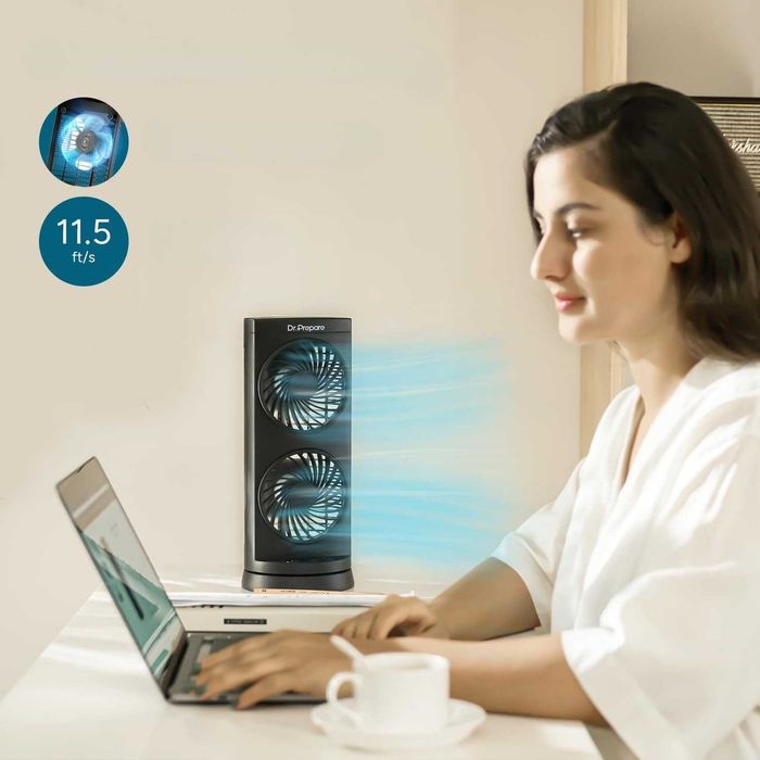 Wentylator Kolumnowy Wieżowy 32cm USB Oscylacja 110° 3 Biegowy Timer