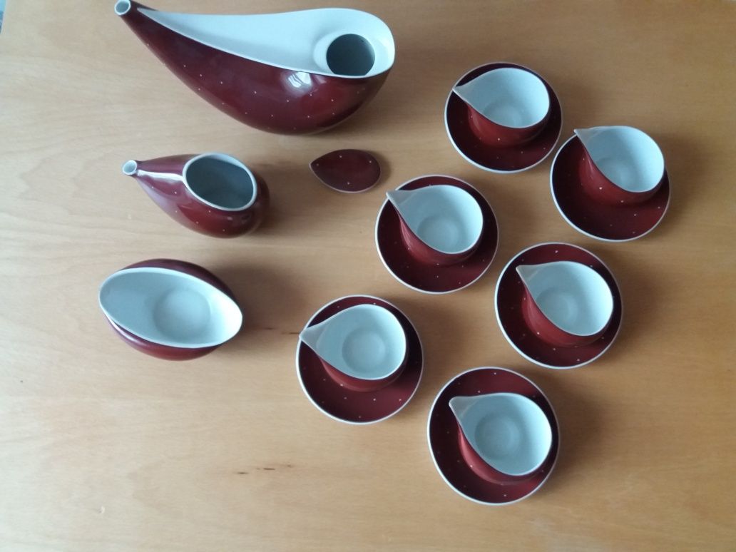 Zestaw do kawy - porcelana Ćmielów  - INA - 1962 - 15 ELEMENTÓW