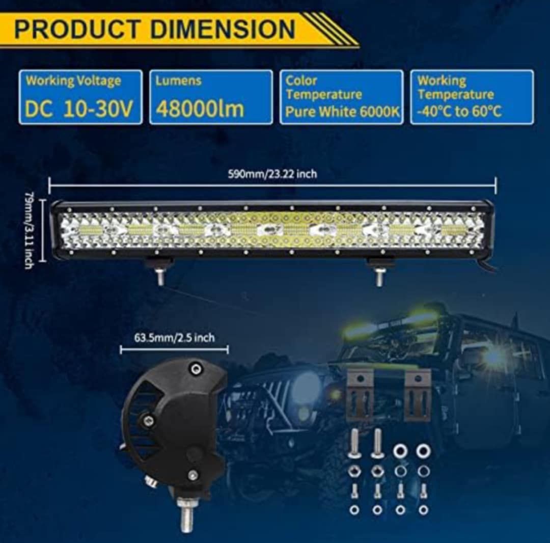 OŚWIETLENIE LED DO SAMOCHODU Auxtings LED Light Bar
57cm, 23 całe, 480