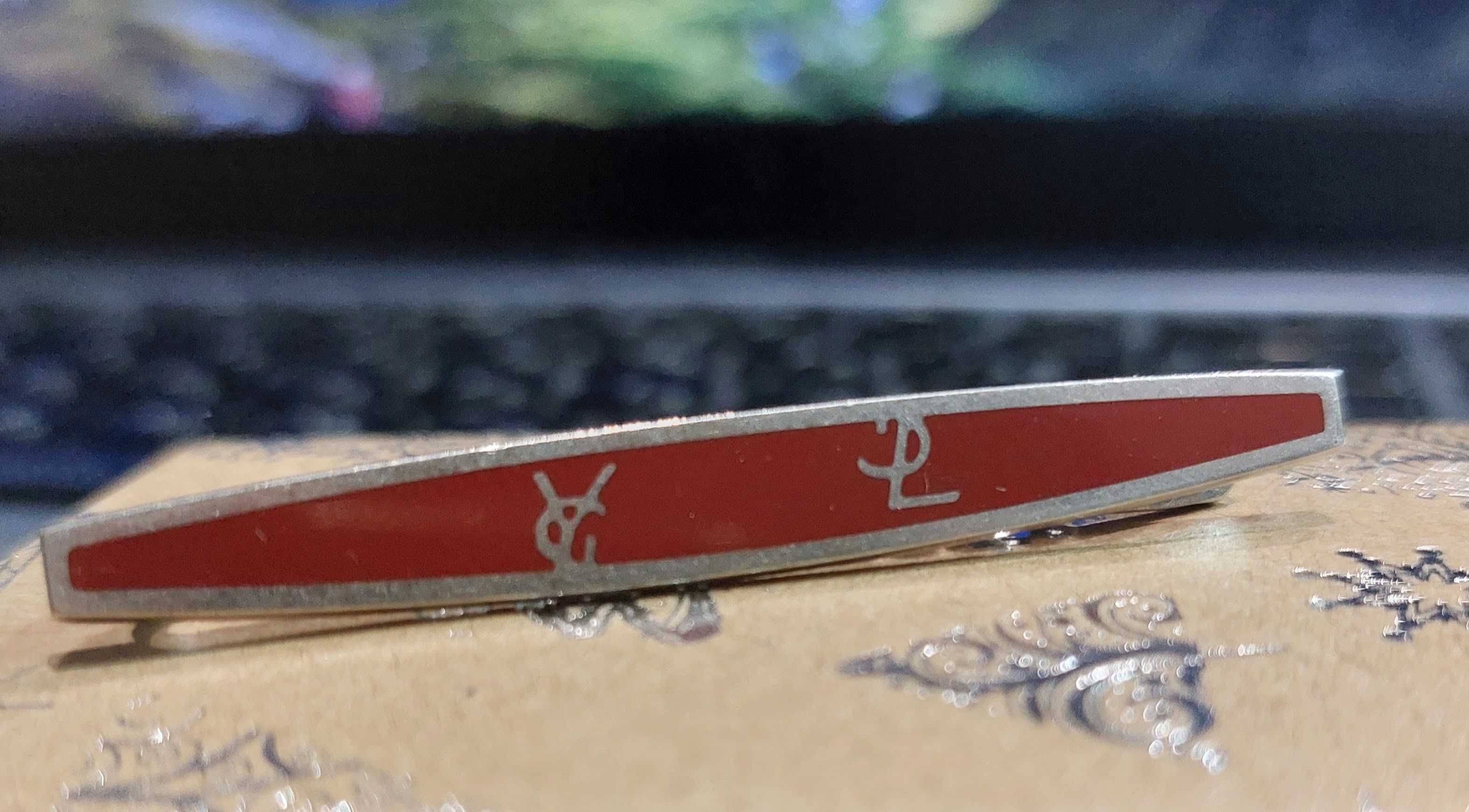 Шпилька для краватки, срібло, Yves Saint Laurent сlassic logo