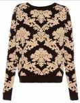 Pull&Bear sweter żakardowy w barokowe wzory. Rozmiar M