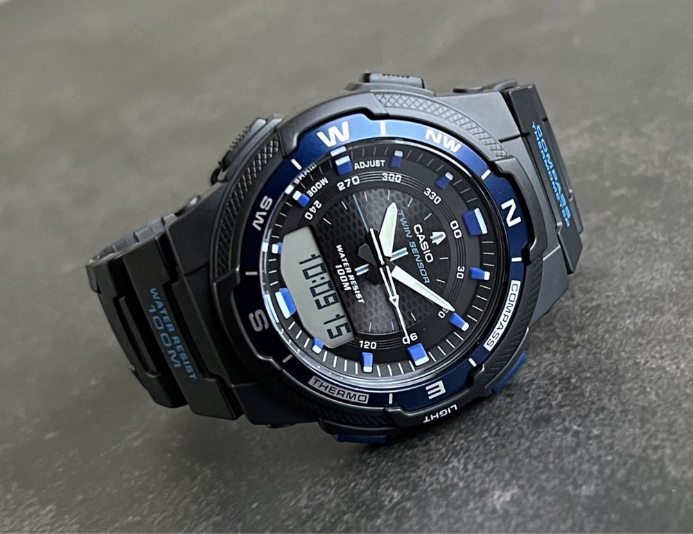 Годинник чоловічий Casio SGW-500H-2B новий оригінал компас термометр