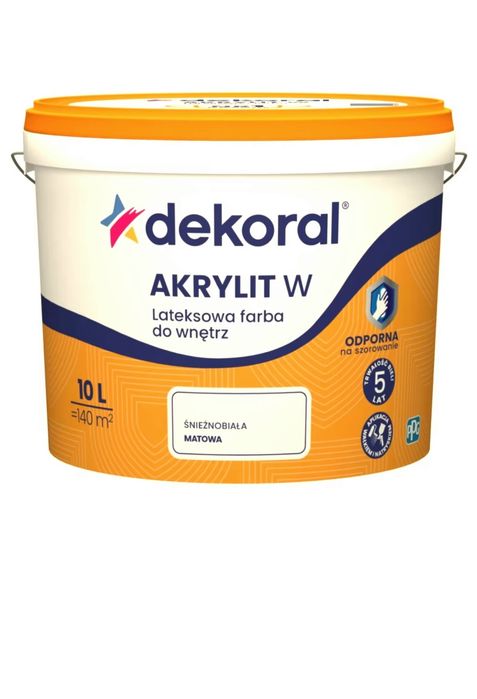 Sprzedam farbę dekoral białą 10l