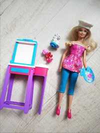 Lalka Barbie malarka ze sztalugą