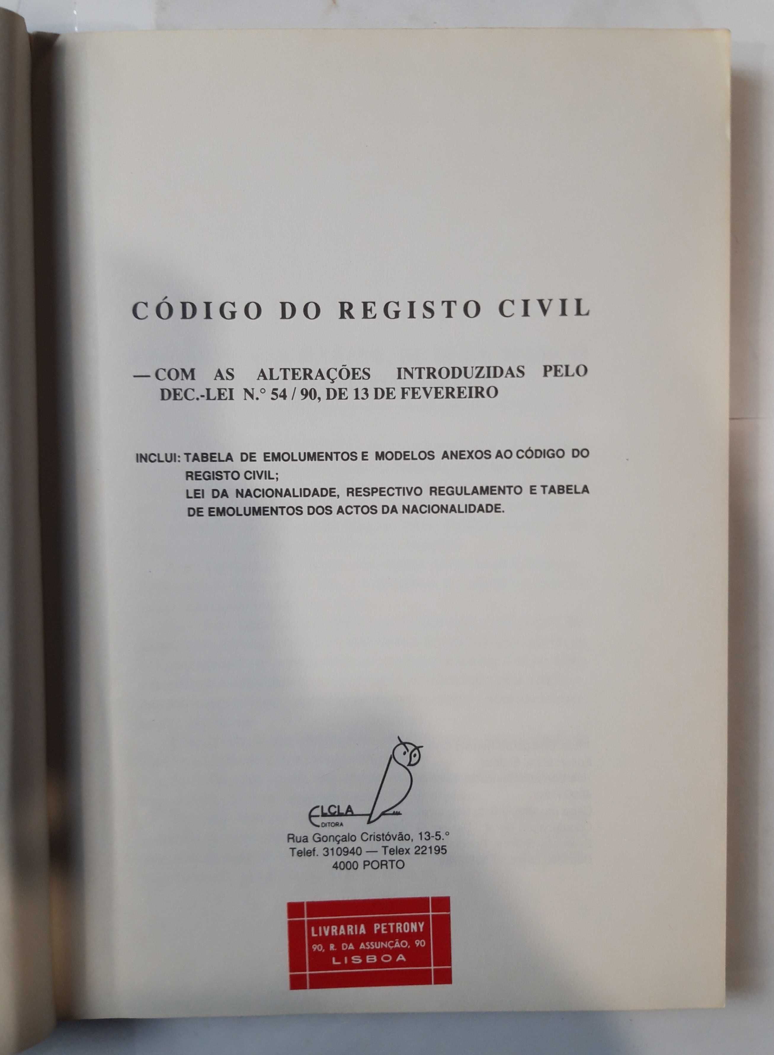 E1 - Livro - Código do Registo Civil