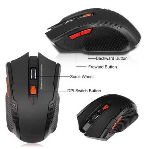 Mouse óptico sem fio com receptor USB (NOVO)