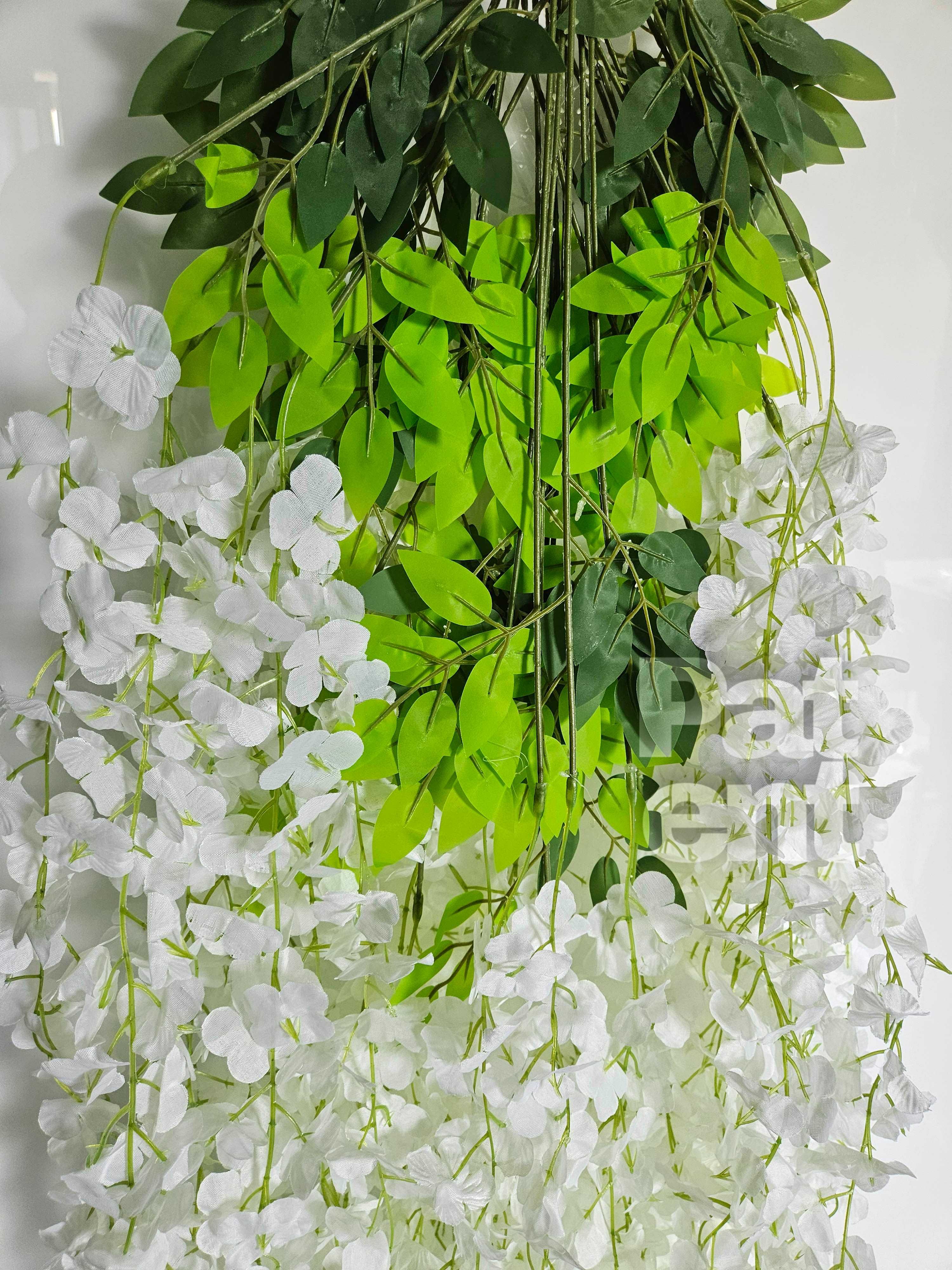 Wisteria biała jasna glicynia sztuczna girlanda dekoracja 12 sztuk