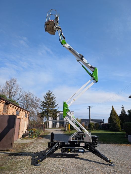 Wynajem podnośnika na gąsienicach pająk 15m z operatorem lub bez