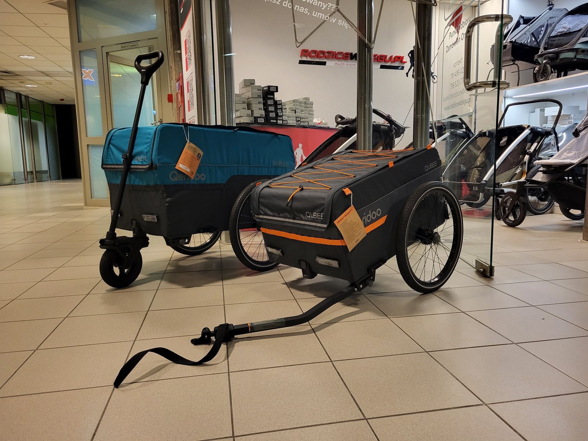 Qeridoo Qubee XL z dyszlem spacerowym przyczepka rowerowa