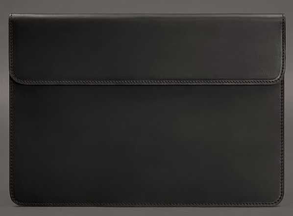 Чехол из кожи для MacBook Pro/Air 13.3", конверт на магнитах, черный