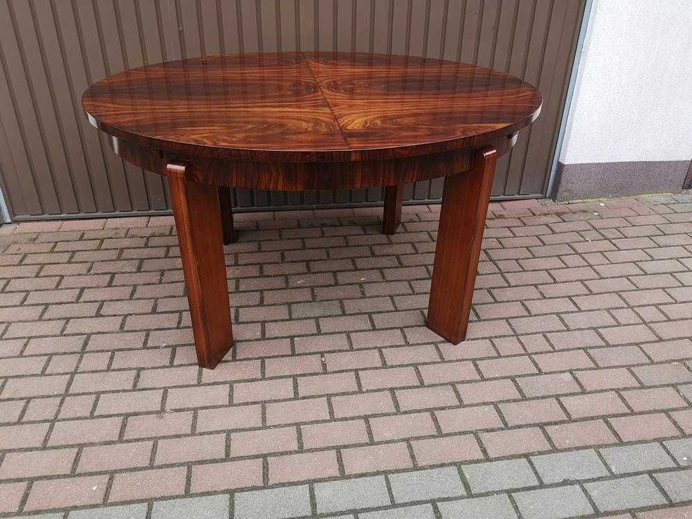 Stół Owalny ART-DECO Palisander Rozkładany Stary Antyk Po Renowacji