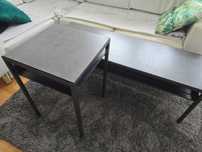 Dwa stoliki kawowe IKEA - stan bardzo dobry, dwustronne, metalowe