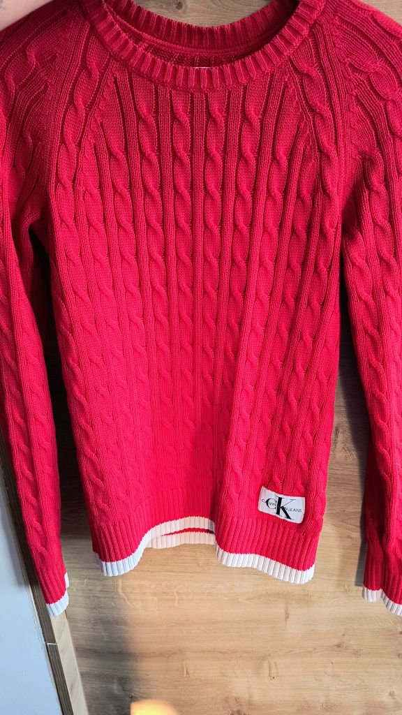 Sweter Calvin Klein r.M czerwony