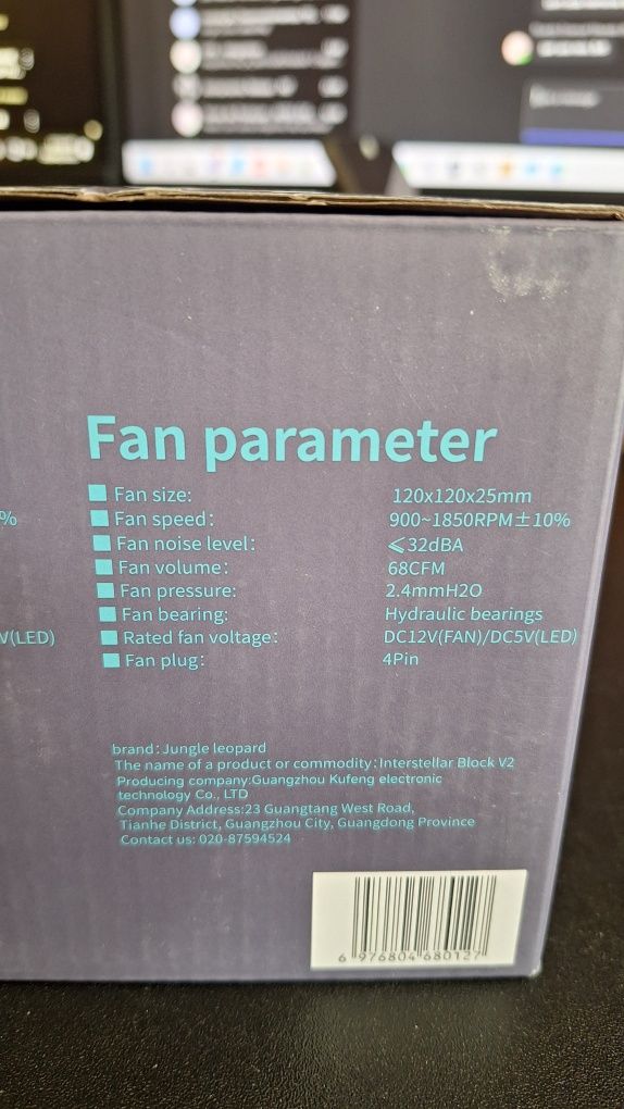 TZMRIT Interstellar-V2 Ventoinha de fluxo inverso preto, Infinity Fan