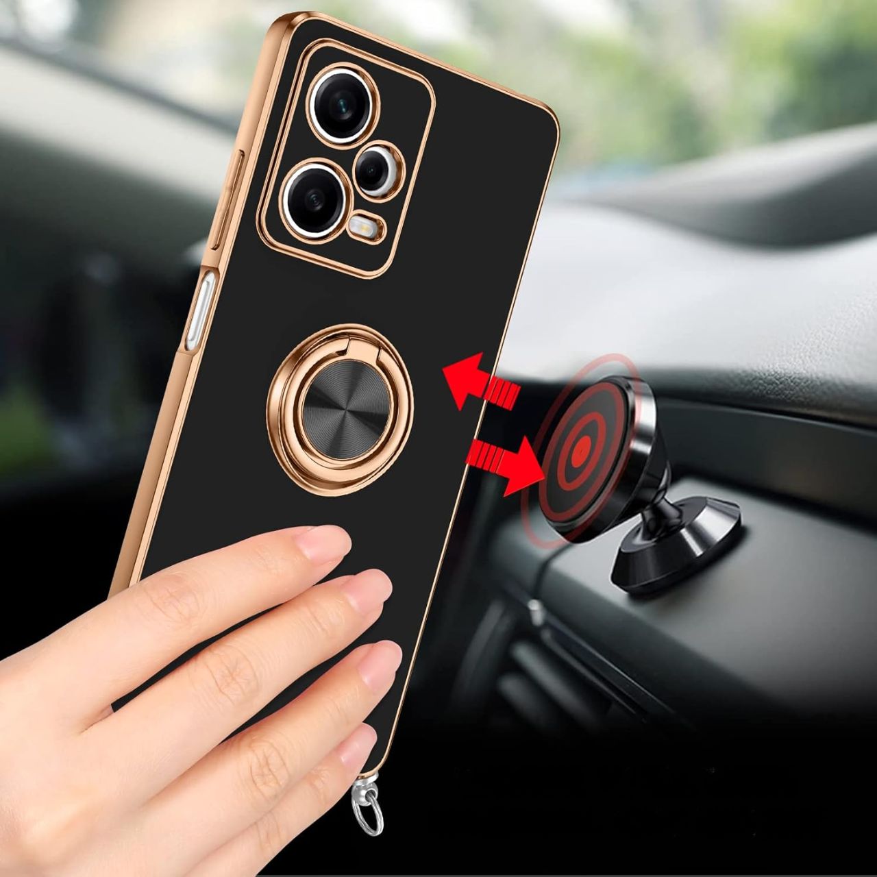 Outlet Etui Ze Sznurkiem Xiaomi Redmi Note 12Pro Czarne Ring Używane