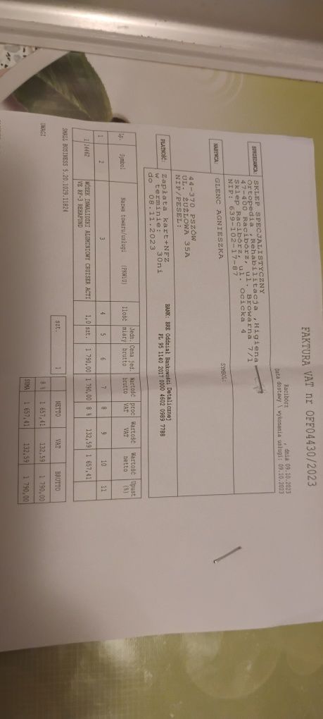 Wózek inwalidzki aluminiowy