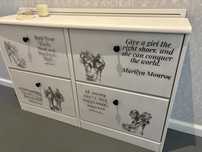Szafka na buty biala retro Shabby chic sosnowa
