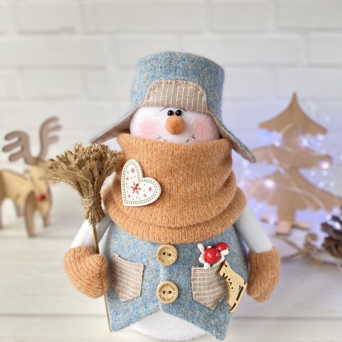 Снеговик ручной работы, декор для дома