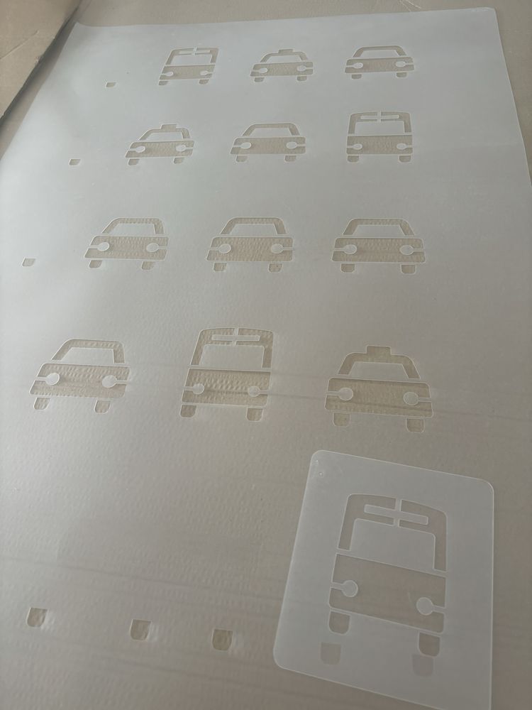 Szablon traffic stencils  autka pomysł na sciane do pokoju chlopca